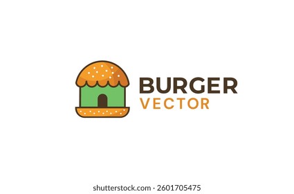 Burger house vector logo design