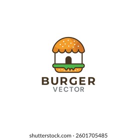Burger house vector logo design