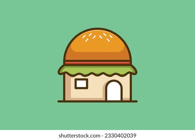 burger house vector template logo design