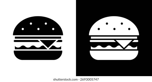 Burger icon. The black silhouette vector