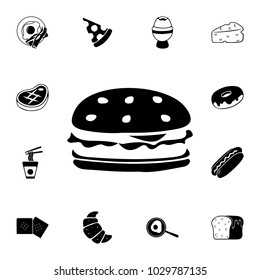 burger icon. Breakfast Icon. Premium quality graphic design. Signs, symbols collection, simple icon for websites, web design, mobile app on white background on white background