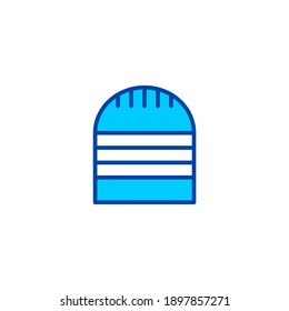Burger icon. Icon for cafe and restaurant in blue style.