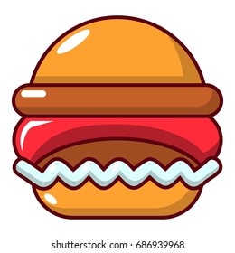 Burger icon. Cartoon illustration of burger vector icon for web design