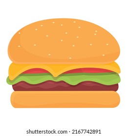 Burger icon cartoon vector. Cheese sandwich. Hamburger food