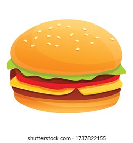 Burger icon. Cartoon of burger vector icon for web design isolated on white background