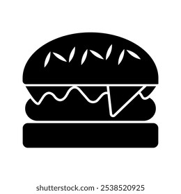 Burger icon cheese burger Symbol.hamburger sign. for mobile concept and web design on white beckground