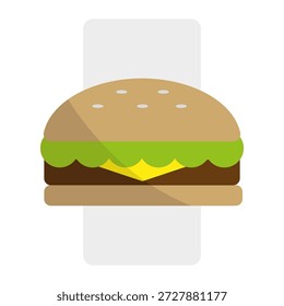 Icono de hamburguesa. Vector de comida de hamburguesa con queso. Símbolo de bocadillo de hamburguesa. Sabroso diseño de comida rápida. EPS 10.