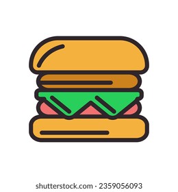 Farbstil eines Hamburger-Ikons