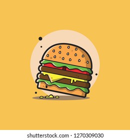 Burger icon with colour