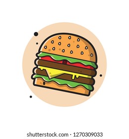 Burger icon with colour