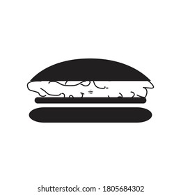 burger icon design black vector