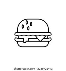 Icono de Burger diseño ilustración de vector clipart aislado