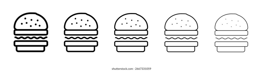 Diseño del icono de la hamburguesa, logotipo, App, UI. Ilustración vectorial, EPS