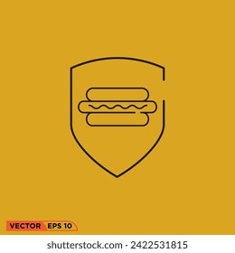 Burger icon design vector graphic of template, sign and symbol  
