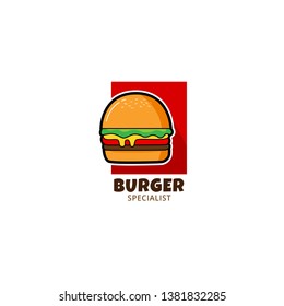 Burger icon design vector template. Hamburger logo for your cafe or resturant. Fast food logo concept