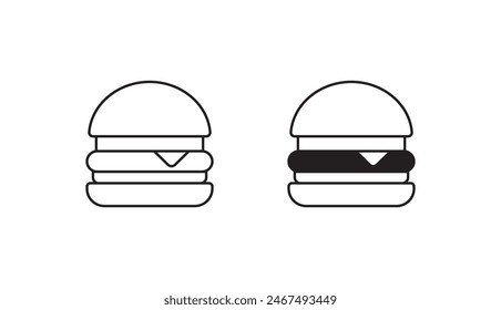 Diseño de icono de hamburguesa con fondo blanco ilustración de stock