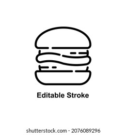 burger icon designed in outline style in food and drink icon theme