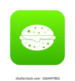 Burger icon digital green for any design isolated on white vector illustration