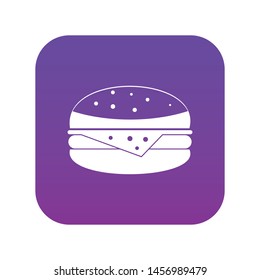 Burger icon digital purple for any design isolated on white vector illustration