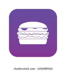 Burger icon digital purple for any design isolated on white vector illustration