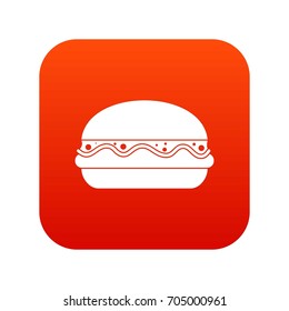 Burger icon digital red for any design isolated on white vector illustration