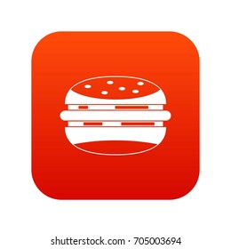 Burger icon digital red for any design isolated on white vector illustration