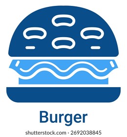Burger Icon in Duotone Style Vector Illustration