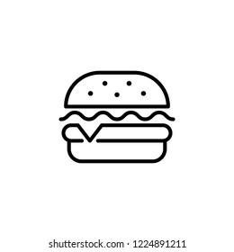 Burger icon. Editable vector stroke 64x64 Pixel.