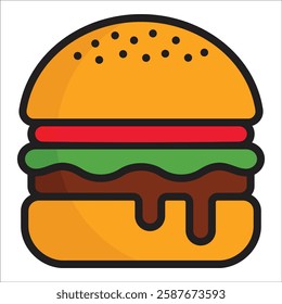 Burger Icon Element For Design