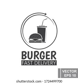 burger icon. Fast food. Isolated object. Food concept.