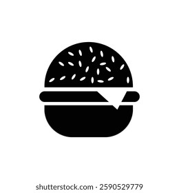 Burger icon. Fast Food Item. Hamburger icon with a bun and patty.