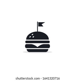 Burger icon, Fast food symbol, vector simple black isolated illustration.