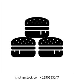 Burger Icon, Fast Food Burger Vector Art Illustration