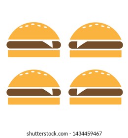 burger icon. Fast food icon. Burger vector silhouette