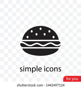 Burger icon. Fast food vector icon . Burger or hamburger sign or symbol .