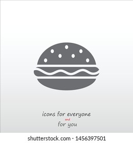 Burger icon. Fast food vector icon . Burger or hamburger sign or symbol .