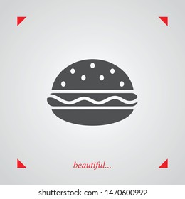Burger icon. Fast food vector icon . Burger or hamburger sign or symbol .