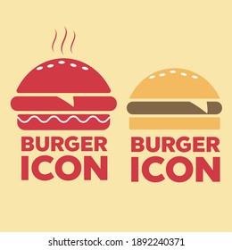 burger icon. Fast food icon. Burger vector silhouette 