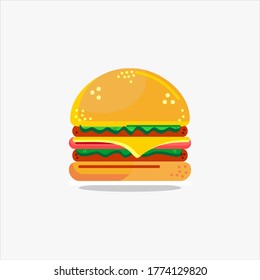 burger icon flat design, light grey background