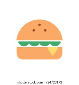 Burger icon flat design logo vector illustration