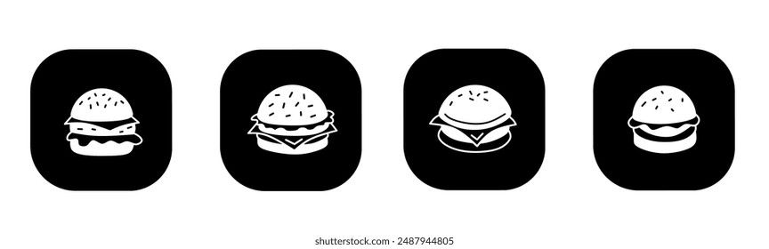 Burger icon in flat. Burger icon design. Stock vector.
