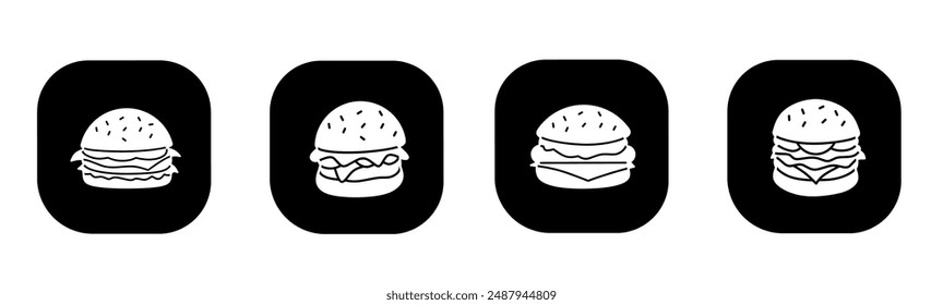 Burger-Symbol in flach. Burger Icon Design. Vektorgrafik des Bestands.