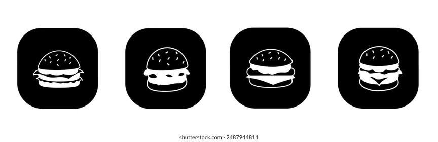 Burger icon in flat. Burger icon design. Stock vector.