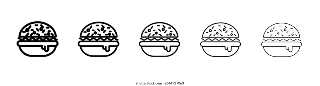 Burger icon flat illustration set logo