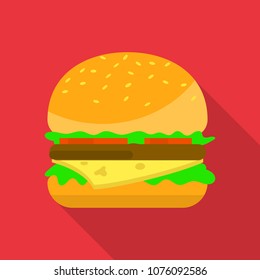 Burger icon. Flat illustration of burger vector icon for web