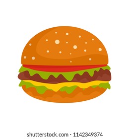 Burger icon. Flat illustration of burger vector icon for web isolated on white