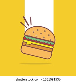 Burger icon. Flat illustration of a burger vector icon for web and print media