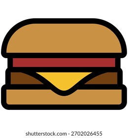 Icono de hamburguesa en estilo de contorno plano