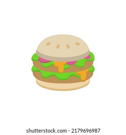burger icon flat style design. burger icon vector illustration. isolated on white background.