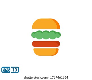 icono de la hamburguesa en estilo plano aislado en fondo blanco. EPS 10